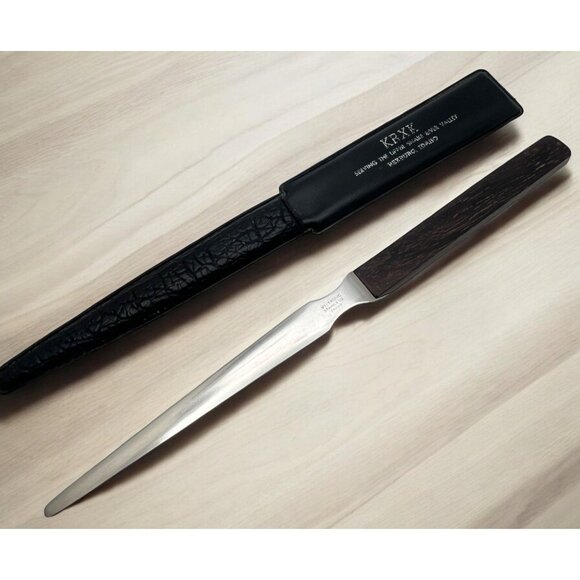 Vintage KRXK AM Radio Letter Opener Rexburg ID with Leather Cover Stainless Stee - Picture 6 of 6